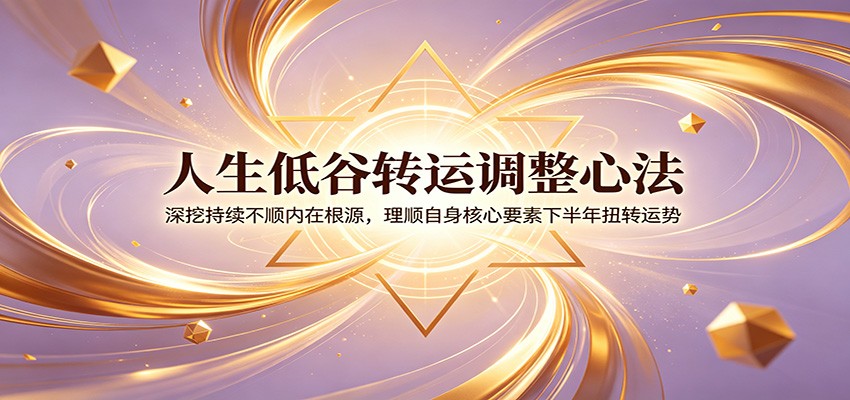 人生低谷转运调整心法：深挖持续不顺内在根源，理顺自身核心要素下半年扭转运势-星云网创
