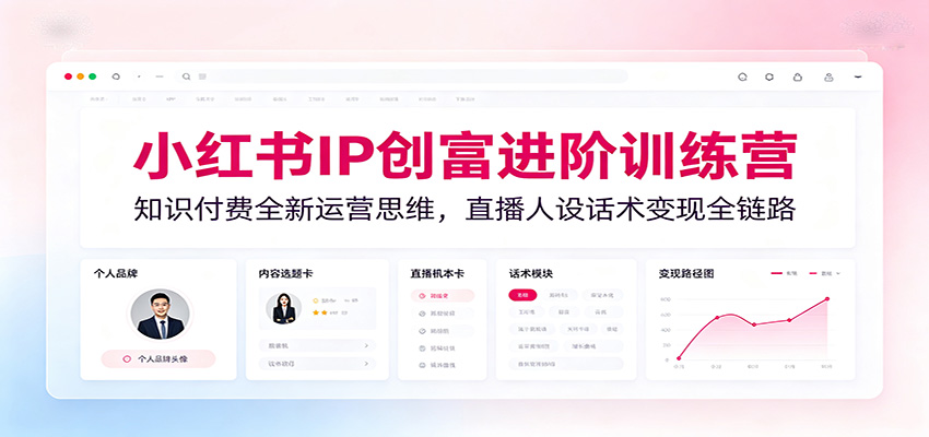 小红书IP创富进阶训练营：知识付费全新运营思维，直播人设话术变现全链路-星云网创