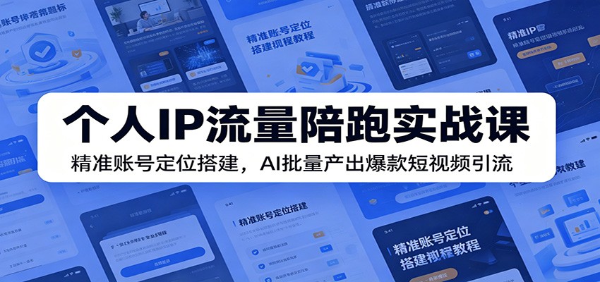 个人IP流量陪跑实战课：精准账号定位搭建，AI批量产出爆款短视频引流-星云网创