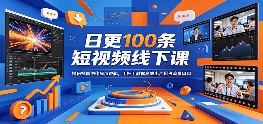 日更100条短视频线下课：揭秘批量创作底层逻辑，手把手教你高效出片抢占流量风口-星云网创