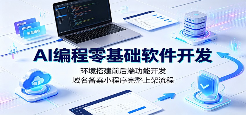 AI编程零基础软件开发：环境搭建前后端功能开发，域名备案小程序完整上架流程-星云网创