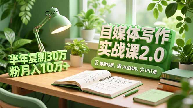 自媒体写作实战课2.0，爆款标题、内容结构、IP打造，半年复制30万粉月入10万+-星云网创
