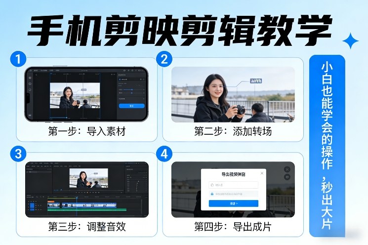 手机剪映剪辑教学，小白也能学会的操作，秒出大片-星云网创