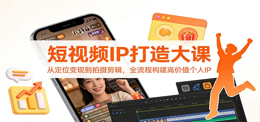 短视频IP打造大课：从定位变现到拍摄剪辑，全流程构建高价值个人IP-云网创