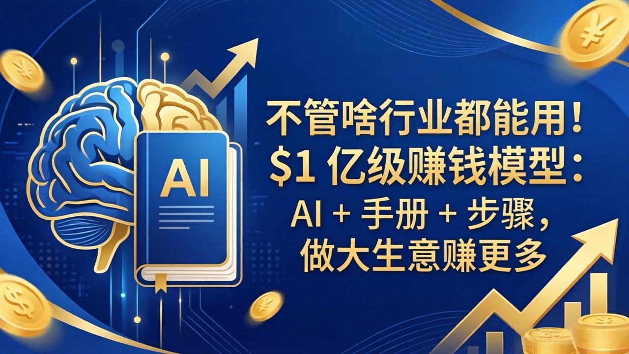 不管啥行业都能用！$1 亿级赚钱模型：AI + 手册 + 步骤，做大生意赚更多-星云网创