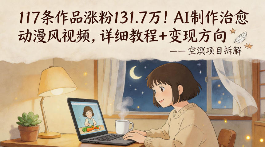 117条作品涨粉131.7W！AI制作治愈动漫风视频，详细教程+变现方向-星云网创