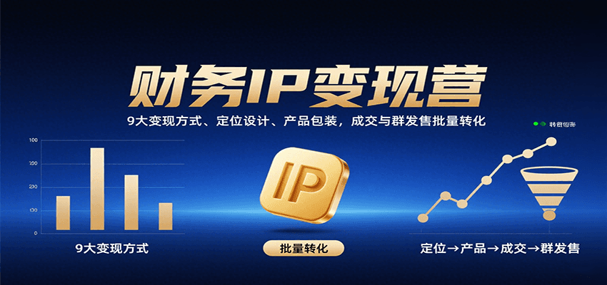 财务IP变现营：9大变现方式、定位设计、产品包装，成交与群发售批量转化-星云网创