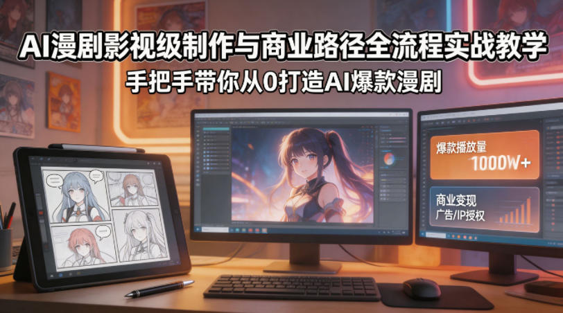 AI漫剧影视级制作与商业路径全流程实战教学，手带你从0打造AI爆款漫剧-星云网创