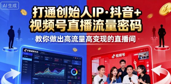 25年直播9-10两期线下课,打通创始人IP,抖音+视频号直播流量密码,教你做出高流量高变现的直播间-星云网创
