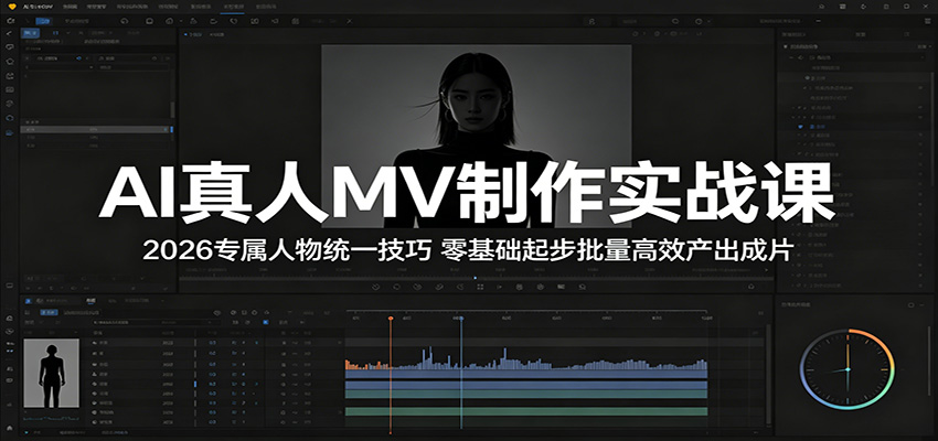 AI真人MV制作实战课：2026专属人物统一技巧，零基础起步批量高效产出成片-星云网创