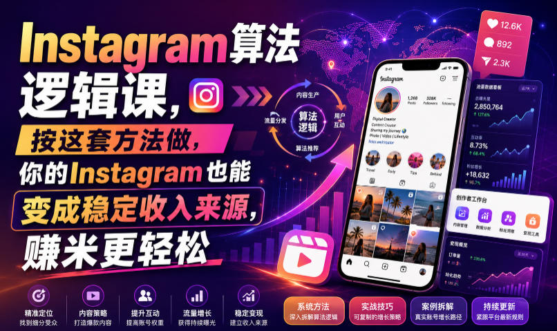 Instagram算法逻辑课，按这套方法做，你的Instagram也能变成稳定收入来源，賺米更轻松【原创双语字幕】-星云网创