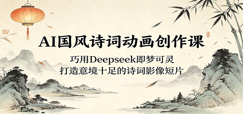 AI国风诗词动画创作课：巧用Deepseek即梦可灵，打造意境十足的诗词影像短片-星云网创