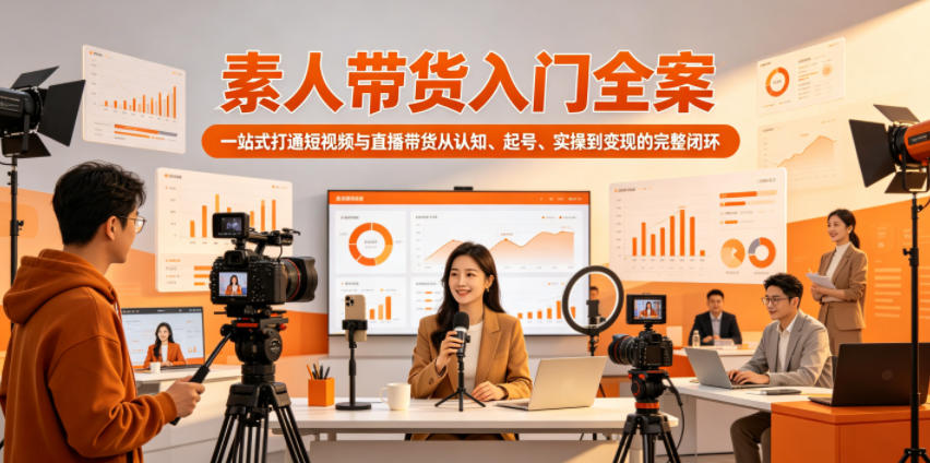 素人带货入门全案，一站式打通短视频与直播带货从认知、起号、实操到变现的完整闭环-星云网创