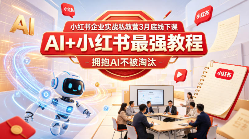 小红书企业实战私教营3月底线下课，AI+小红书最强教程，拥抱AI不被淘汰-星云网创
