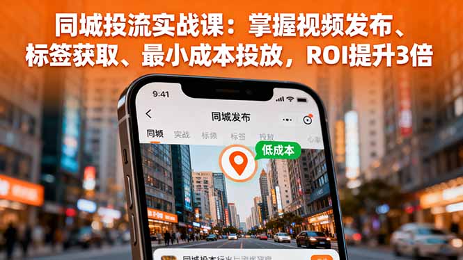 同城投流实战课：掌握视频发布、标签获取、最小成本投放，ROI提升3倍-柚子轻创