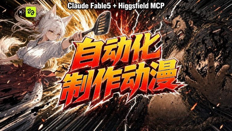 AI自动化动漫制作！Claude Fable 5接入Higgsfield MCP，直接生成完整创意内容-星云网创