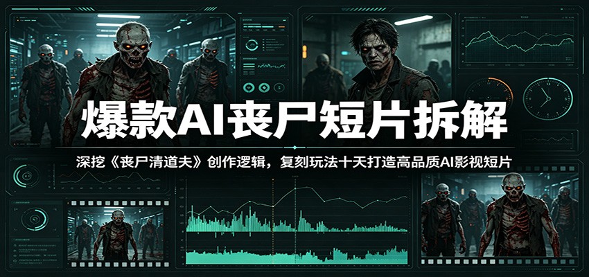 爆款AI丧尸短片拆解：深挖《丧尸清道夫》创作逻辑，复刻玩法快速打造高品质AI影视短片-星云网创