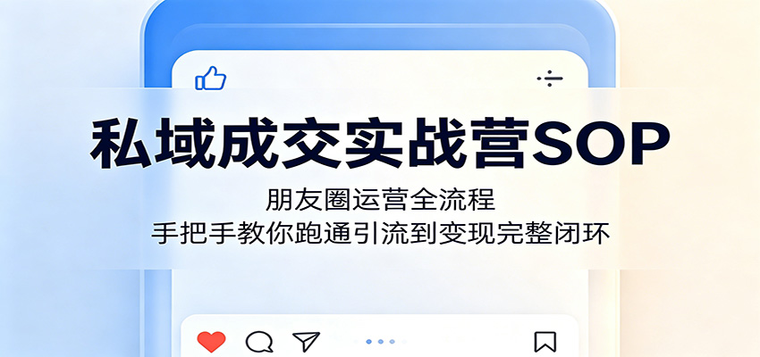 私域成交实战营SOP：朋友圈运营全流程，手把手教你跑通引流到变现完整闭环-星云网创