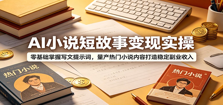 AI小说短故事变现实操：零基础掌握写文提示词，量产热门小说内容打造稳定副业收入-星云网创