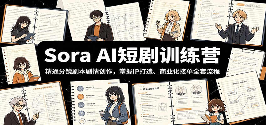 Sora AI短剧训练营：精通分镜剧本剧情创作，掌握IP打造、商业化接单全套流程-星云网创