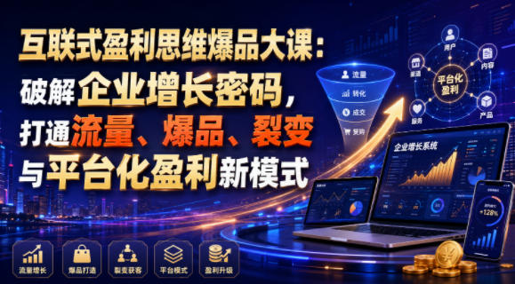 互联式盈利思维爆品大课：破解企业增长密码，打通流量、爆品、裂变与平台化盈利新模式-星云网创