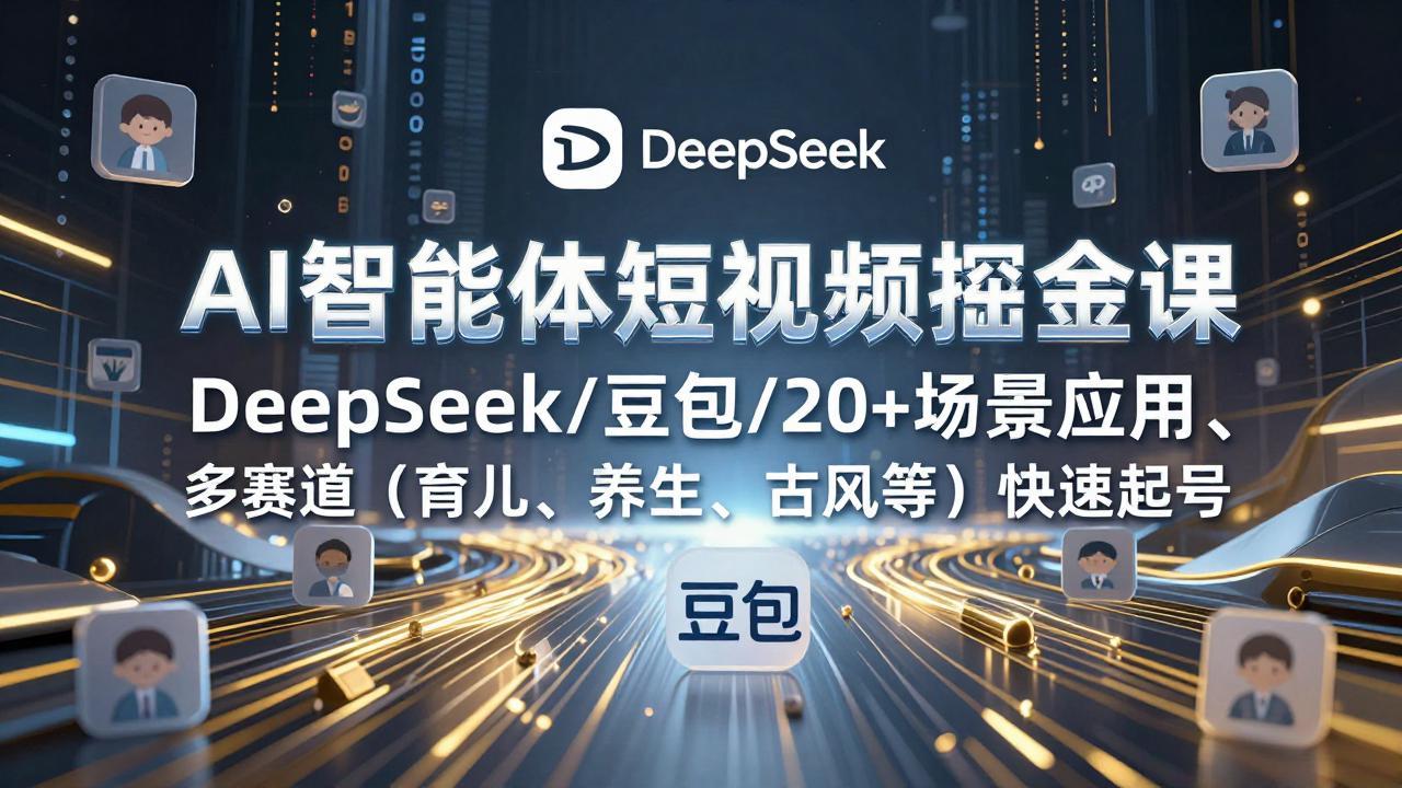 AI智能体短视频掘金课，DeepSeek/豆包/20+场景应用、多赛道(育儿、养生、古风等-星云网创