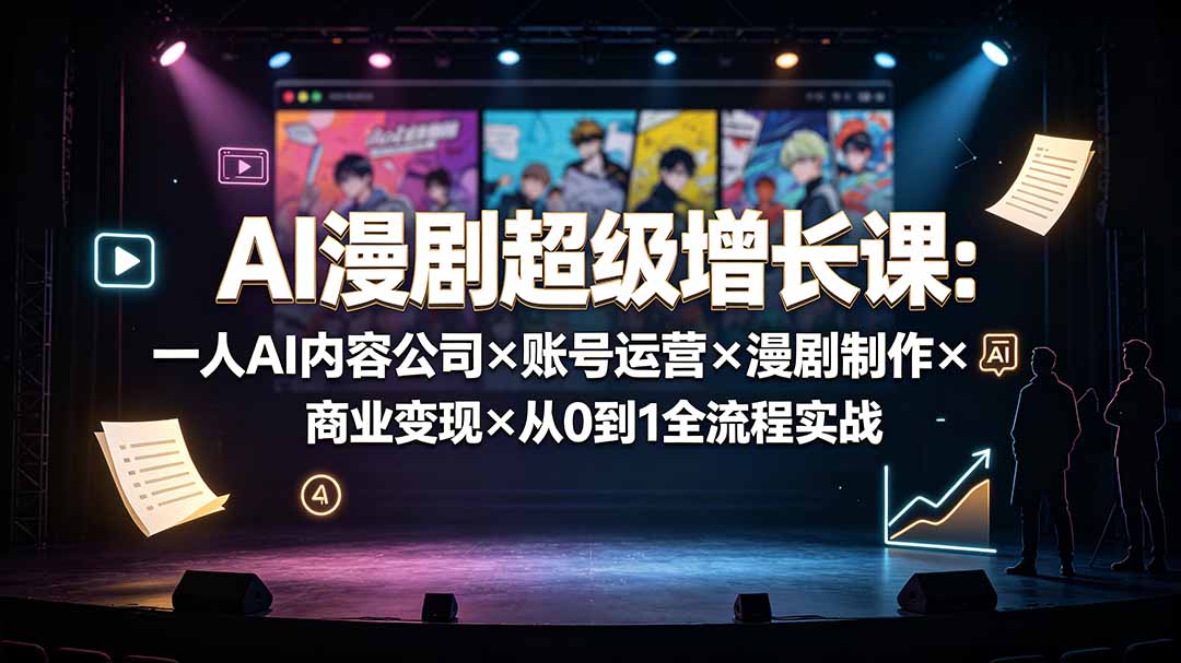 AI漫剧超级增长课：一人AI内容公司×账号运营×漫剧制作×商业变现×从0到1全流程实战-星云网创