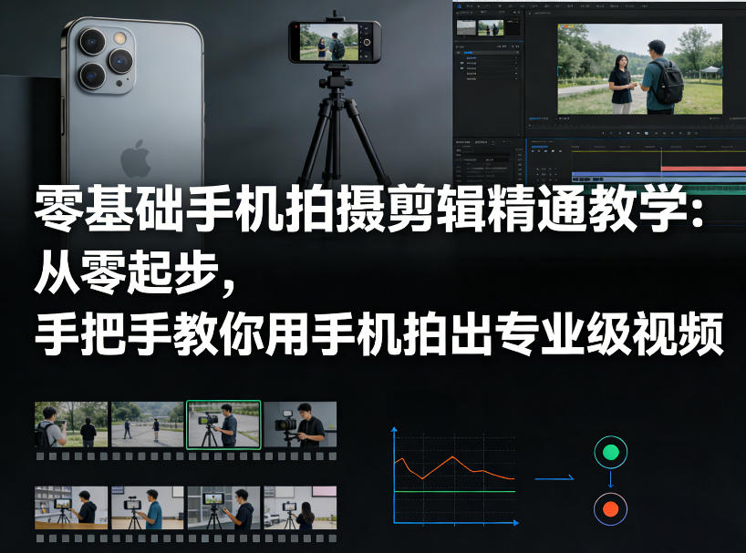 零基础手机拍摄剪辑精通教学：从零起步，手把手教你用手机拍出专业级视频-星云网创