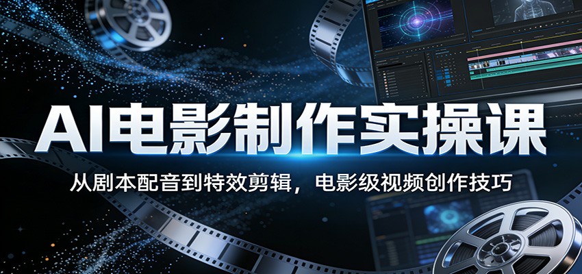 AI电影制作实操课：从剧本配音到特效剪辑，电影级视频创作技巧-星云网创