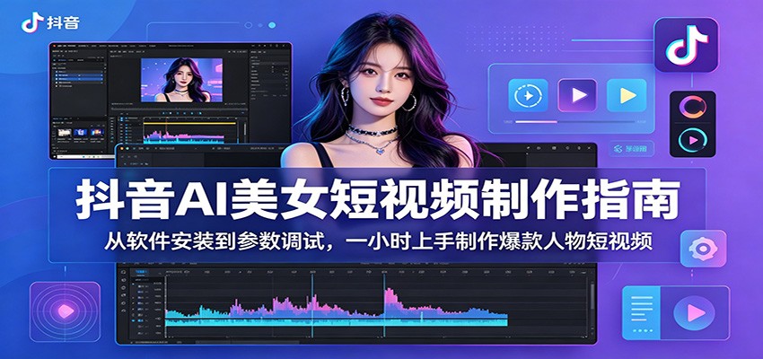 抖音AI美女短视频制作指南：从软件安装到参数调试，一小时上手制作爆款人物短视频-星云网创
