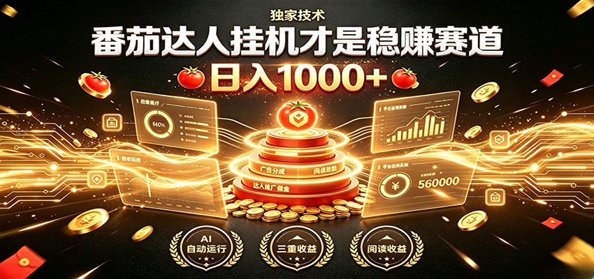 别再瞎找副业！番茄达人挂机才是稳赚赛道 日入1000+-星云网创