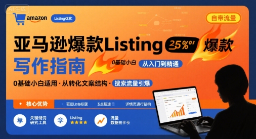 亚马逊爆款Listing写作方法，亚马逊0基础小白也能写爆款自带流量的Listing-柚子轻创