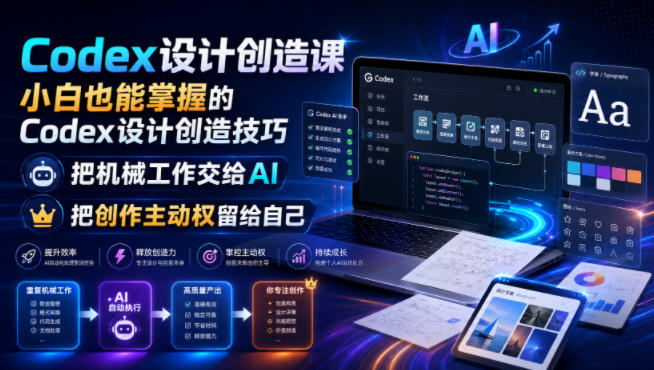 Codex设计创造课，小白也能掌握的Codex设计创造技巧，把机械工作交给AI，把创作主动权留给自己-星云网创