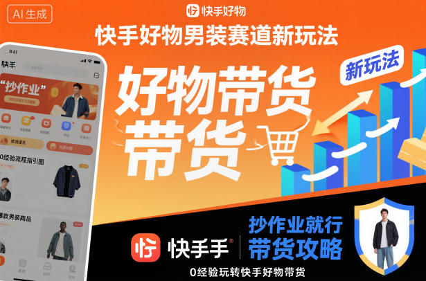 快手好物男装赛道新玩法,抄作业就行,0经验玩转快手好物带货-星云网创