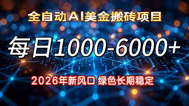 2026年新风口，每日收益1000-6000+绿色长期稳定-星云网创