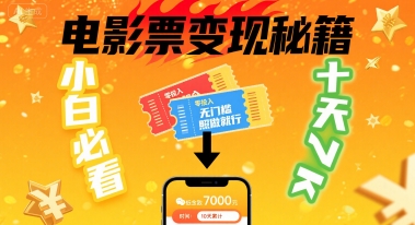 小白必看！卖电影票项目，零投入无门槛谁都能做，十天到手 7k，照做就行【揭秘】-星云网创