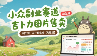 小众副业赛道 吉卜力图片售卖 单日2张+ AI一键生成【附教程】-星云网创