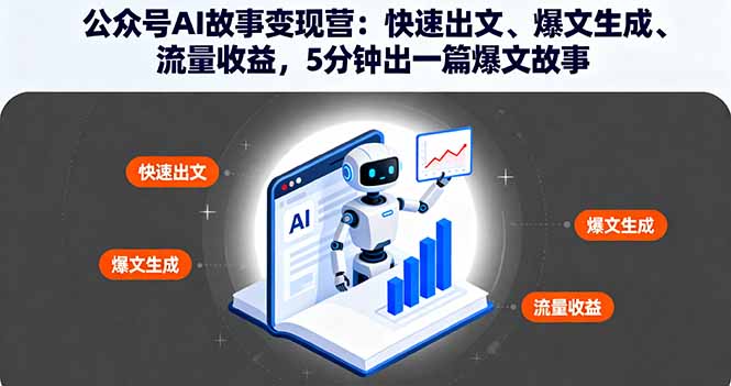 公众号AI故事变现营：快速出文、爆文生成、流量收益，5分钟出一篇爆文故事-星云网创