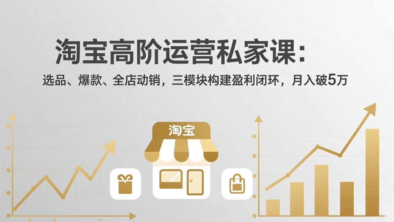 淘宝高阶运营私家课：选品、爆款、全店动销，三模块构建盈利闭环，月入破5万(更新26年2月-星云网创