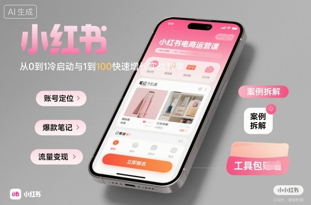 小红书电商运营课：从0到1冷启动与1到100快速增长实战教学-柚子轻创
