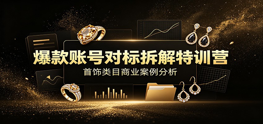 爆款账号对标拆解特训营：首饰类目商业案例分析，配套完整资料内容-星云网创