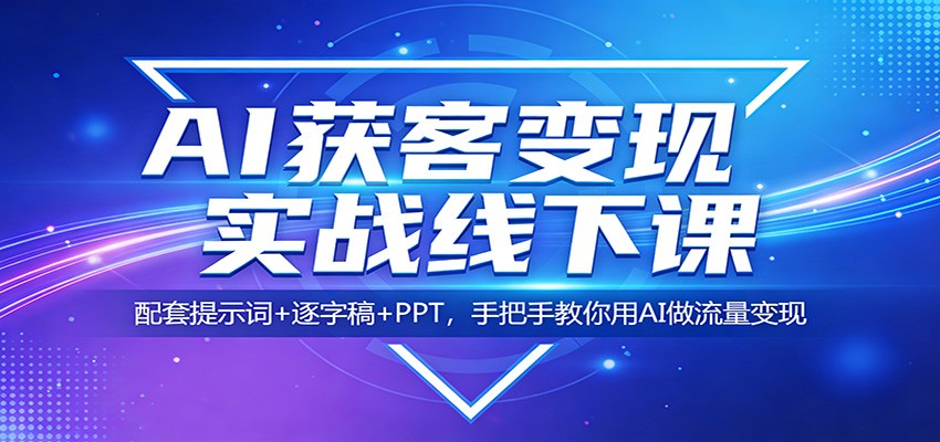 AI获客变现实战线下课：配套提示词+逐字稿+PPT，手把手教你用AI做流量变现-星云网创