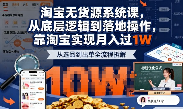 2025最新淘宝无货源系统课，从底层逻辑到落地操作，靠淘宝实现月入过1W-柚子轻创