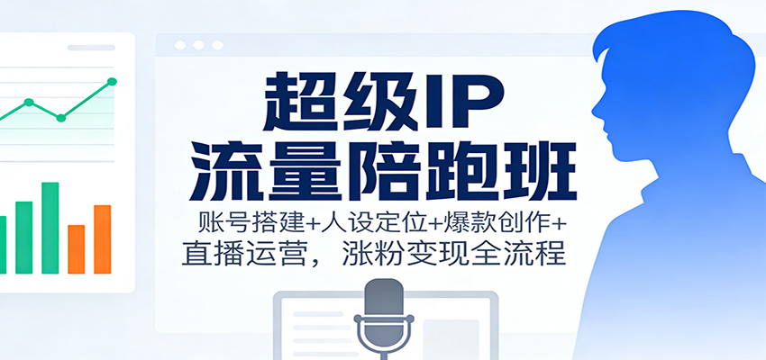 超级IP流量陪跑班：账号搭建+人设定位+爆款创作+直播运营，涨粉变现全流程-星云网创