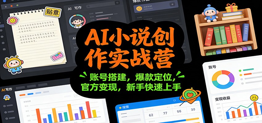 AI小说创作实战营：账号搭建，爆款定位，官方变现，新手快速上手-星云网创
