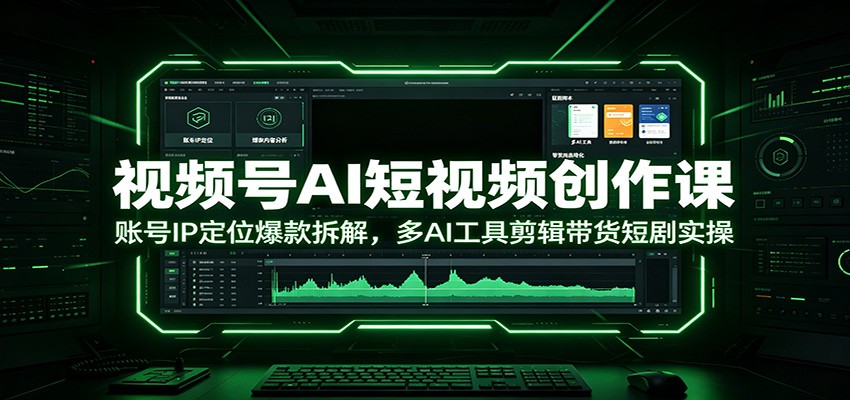 视频号AI短视频创作课：账号IP定位爆款拆解，多AI工具剪辑带货短剧实操-星云网创