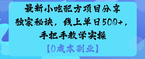 最新小吃配方项目分享独家秘诀，线上单日5张，手把手教学实操-星云网创