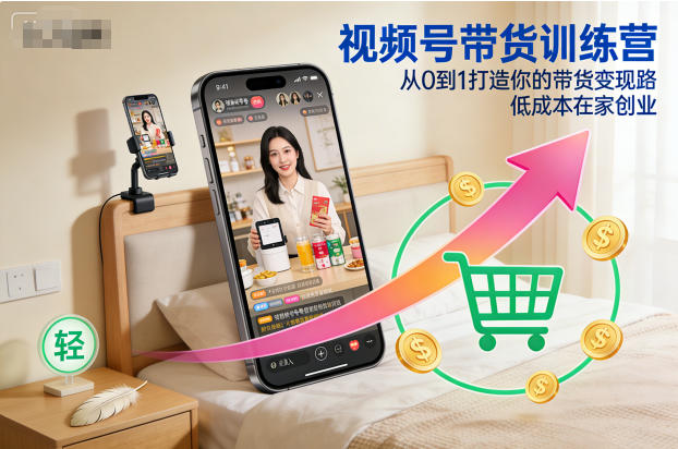 视频号带货训练营，从0到1打造你的带货变现路，低成本在家创业-星云网创