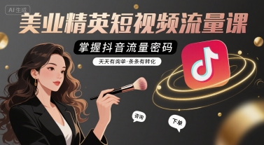美业精英短视频流量课，掌握抖音流量密码，天天有询单，条条有转化-星云网创