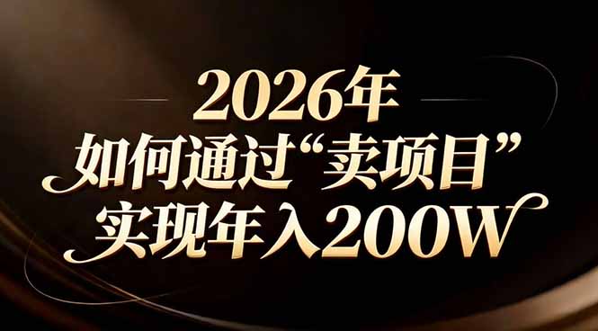 站在2026年的十字路口：一个普通人如何通过卖项目实现年入200万-星云网创